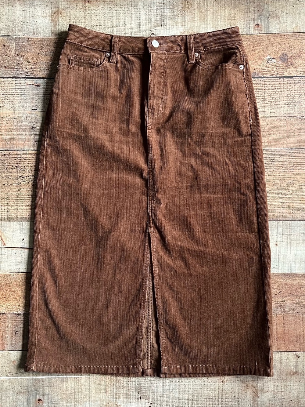 Brown Corduroy Pencil Skirt 6
